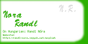 nora randl business card